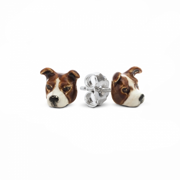 A pair of American Staffordshire Enamel Stud Earrings